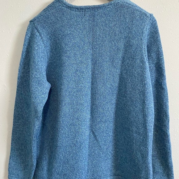 L.L. Bean Light Blue Cotton Knit Sweater - Picture 5 of 5
